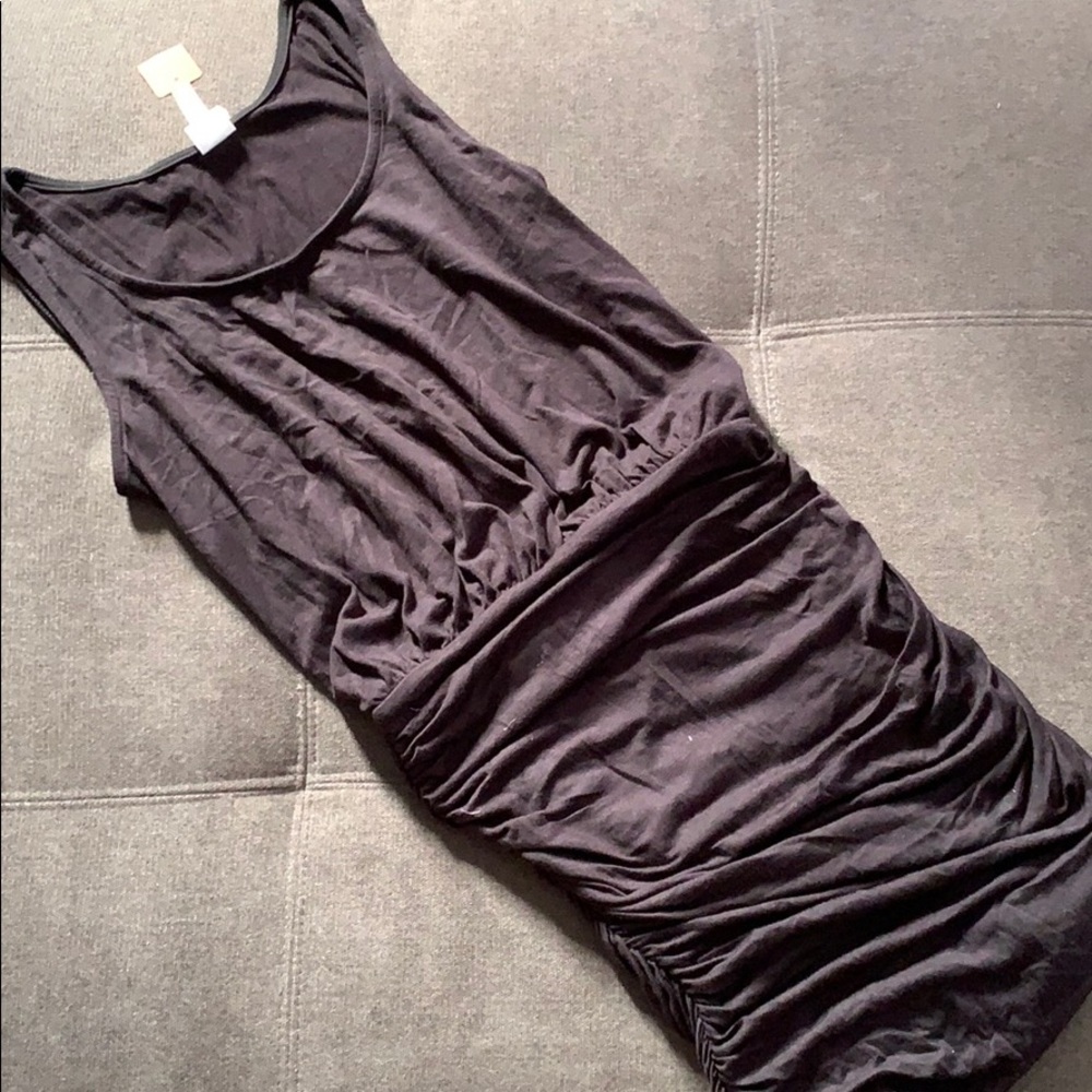 Ruched Tank Black Dress